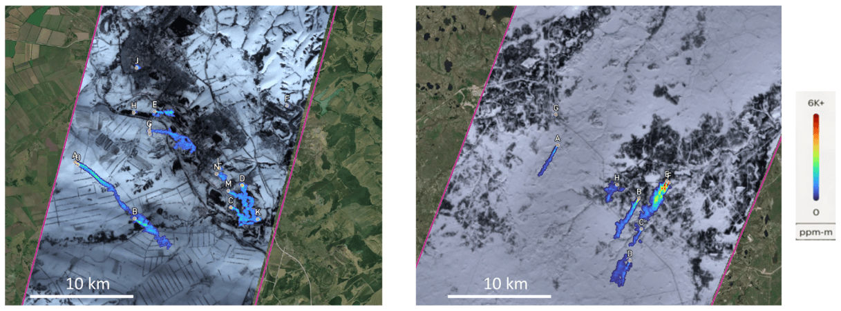 Example of CH4 detection by Tanager-1