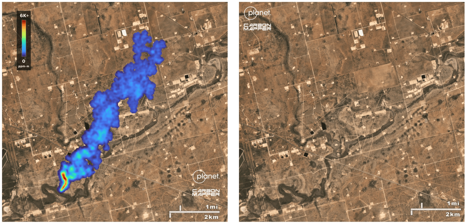 Permian basin methane plume