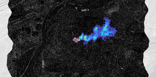 Level 3B final plume image arising from a methane source.