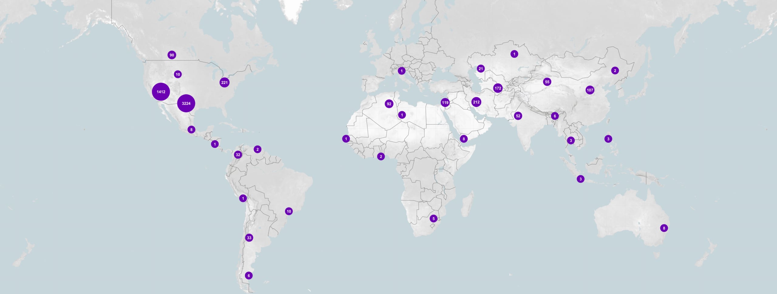 Image of Carbon Mapper's data portal showing source clusters on a global map