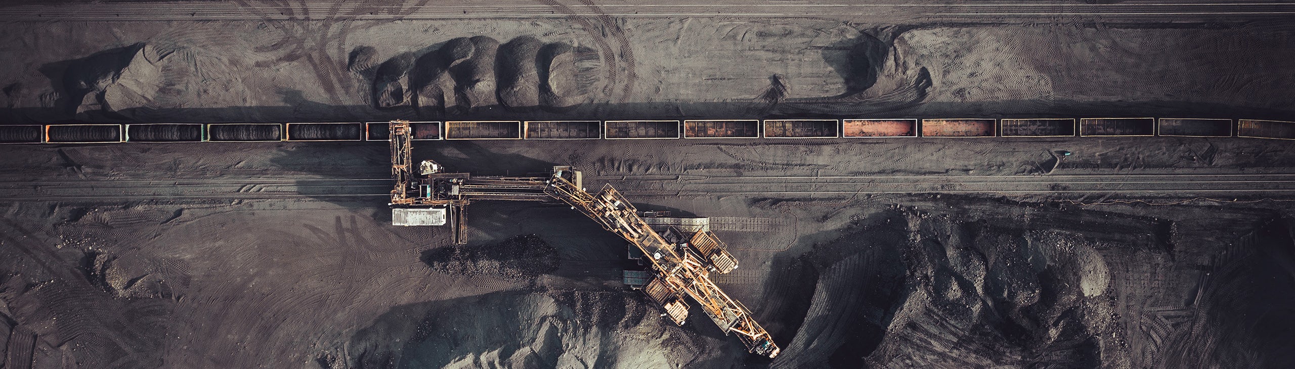 Aerial view of coal mining facility