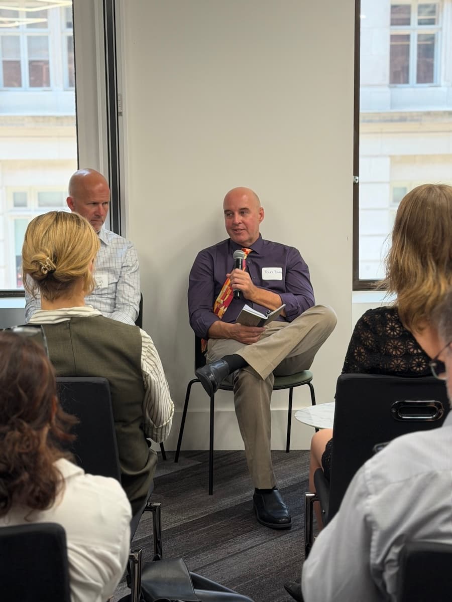 panelist Riley Duren, Carbon Mapper CEO, at the carbon mapper london climate action week event